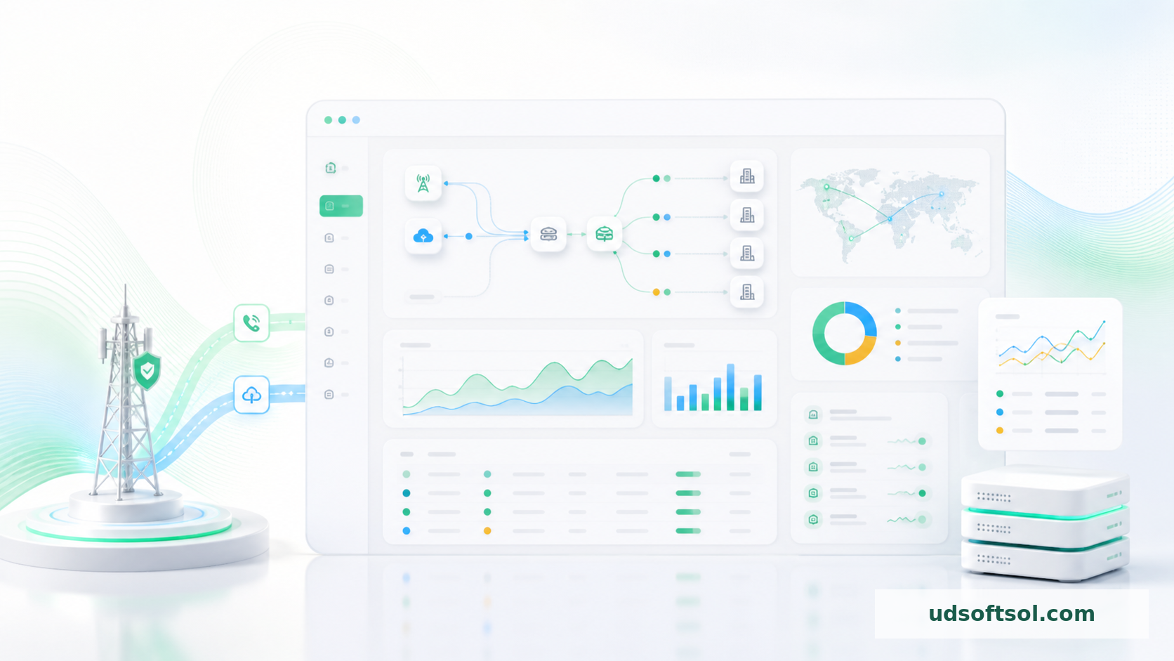 UDSoftSol premium telecom operations dashboard visual