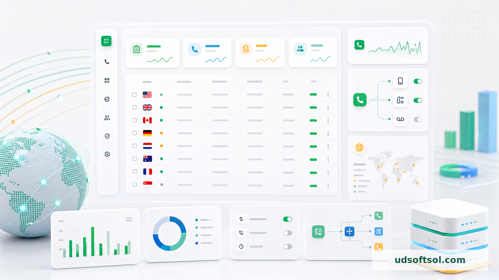 UDSoftSol premium telecom operations dashboard visual