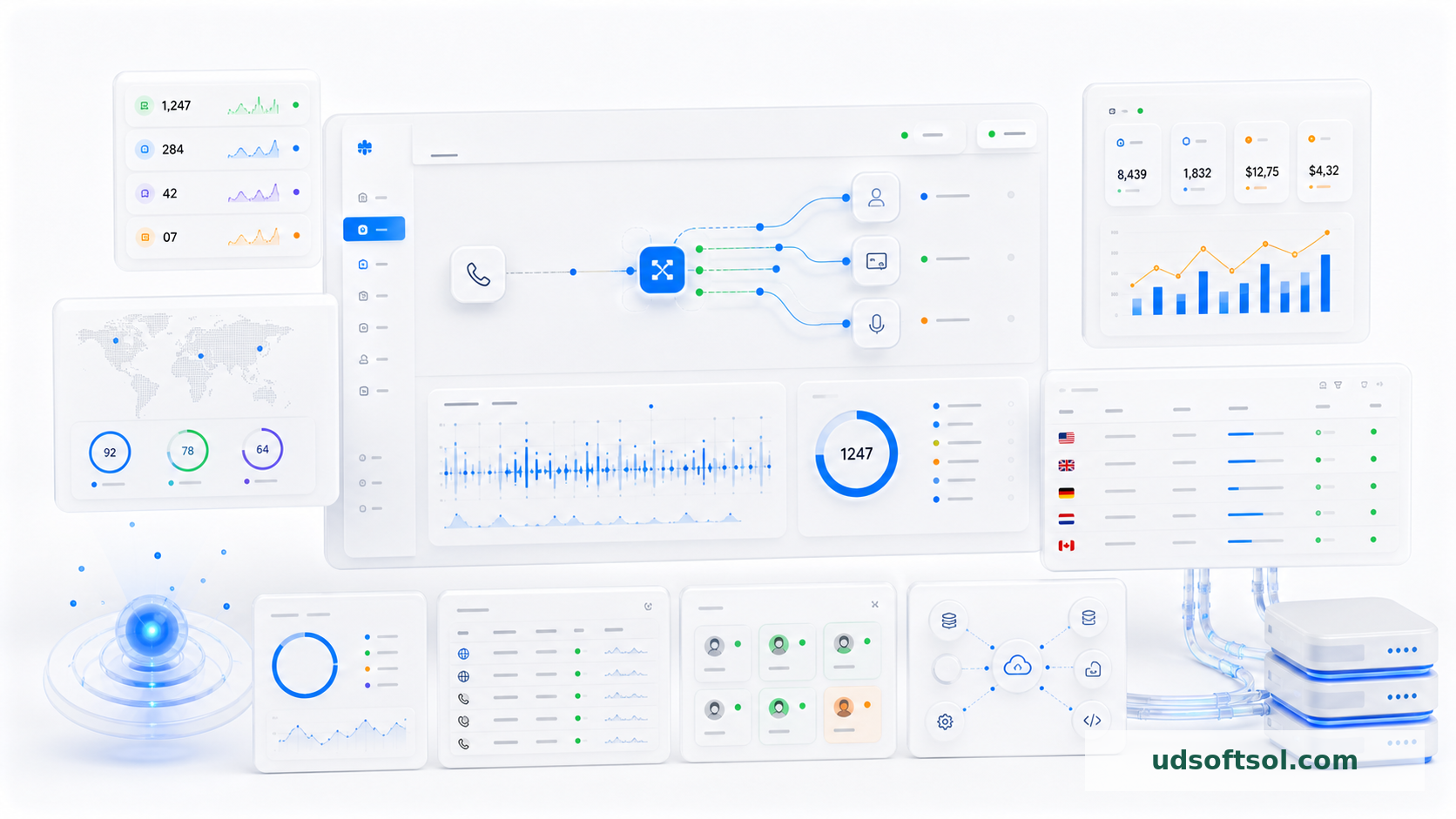 UDSoftSol premium telecom operations dashboard visual
