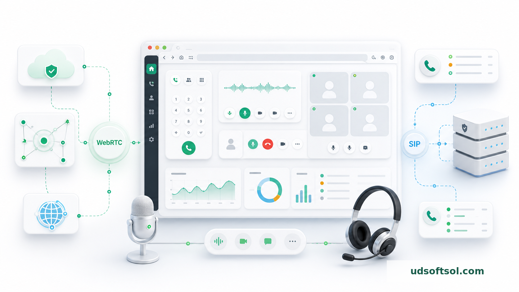 UDSoftSol premium telecom operations dashboard visual